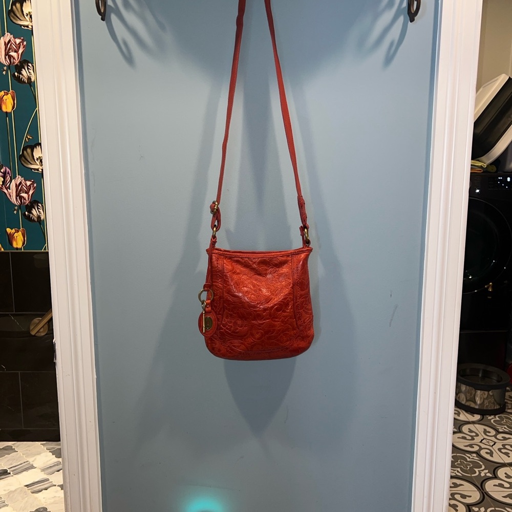 Fossil Cherry Red Crossbody Bag